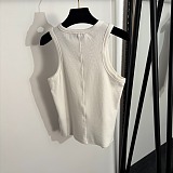 White Tank Top with Gold Necklace