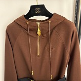 Schiaparelli Gilded Buckle Hooded Midi Dress