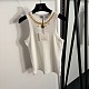 White Tank Top with Gold Necklace