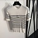 Logo Embroidered Striped Tee