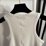 White Tank Top with Gold Hardware