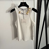 White Tank Top with Gold Hardware