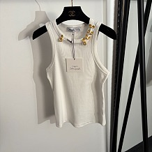 White Tank Top with Gold Hardware