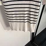 Logo Embroidered Striped Tee