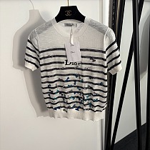 Butterfly Embroidered Striped Tee