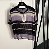 Chanel Sheer Striped Knit Top
