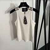 Chrome Hearts Silver Hardware Ribbed Tank