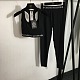 Black Gothic Logo Sports Bra & Leggings Set