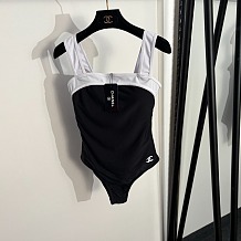 Black & White Contrast One-Piece Swimsuit