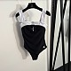 Black & White Contrast One-Piece Swimsuit