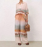 Zimmermann Ombré Silk Shirt & Long Pants Set