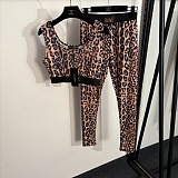 Dolce & Gabbana Leopard Print Sports Bra & Leggings Set