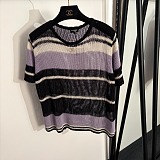 Chanel Sheer Striped Knit Top