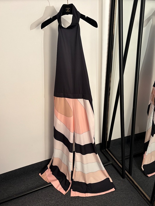 Emilio Pucci Halter Neck Backless Maxi Jumpsuit