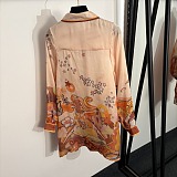 Vintage Graphic Print Silk Set