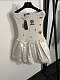 Chrome Hearts Smocked Mini Dress with Gold Charms