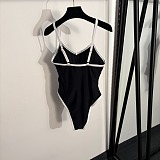 Contrast Binding Cut-Out One-Piece Swimsuit