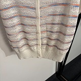 Miu Miu Striped Pointelle Knit Cardigan