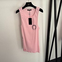 Chrome Hearts Pink Horseshoe Logo Tank Top