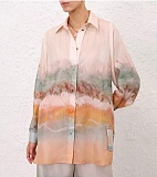 Zimmermann Ombré Silk Shirt & Long Pants Set