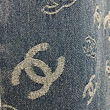 Chanel All-Over Logo Wide-Leg Jeans