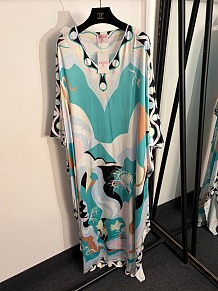 Printed Silk Kaftan Maxi Dress