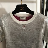 Metallic Knit Short Sleeve Top
