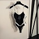 Contrast Binding Cut-Out One-Piece Swimsuit