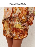 Vintage Graphic Print Silk Set