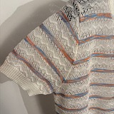 Striped Crochet-Style Knit Top