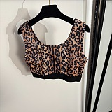 Dolce & Gabbana Leopard Print Sports Bra & Leggings Set