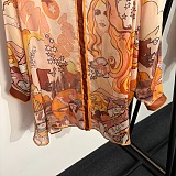 Vintage Graphic Print Silk Set