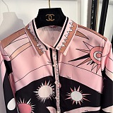 Emilio Pucci Pink & Black  Print Silk Co-ord Set