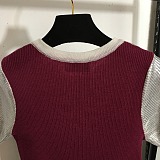 Metallic Knit Short Sleeve Top
