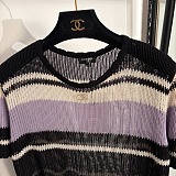 Chanel Sheer Striped Knit Top