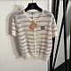 Miu Miu Striped Pointelle Knit Cardigan
