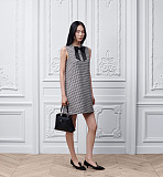 Dior Straight-Cut Short Dress Black and White