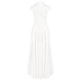 Corset Patchwork Flared Gown
