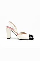 Patent Calfskin Slingbacks