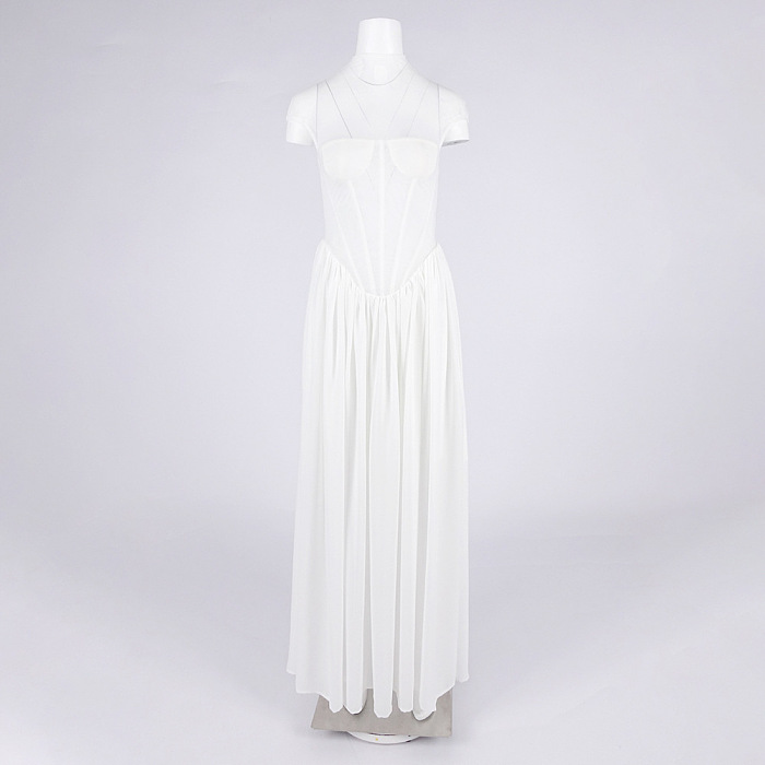 Corset Patchwork Flared Gown