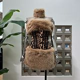Animal Fur Sequin Skirt Set
