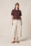 Miu Miu Logo-Embroidered Cotton Piqué Polo Shirt in Camel