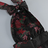 Halterneck Floral Ruffle Maxi Dress