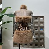 Animal Fur Sequin Skirt Set