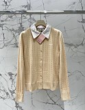 Miu Miu Pointelle Knit Cashmere-Blend Cardigan
