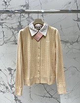 Miu Miu Pointelle Knit Cashmere-Blend Cardigan