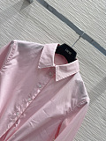 Dior Tied-Front Cropped Cotton Shirt in Pink