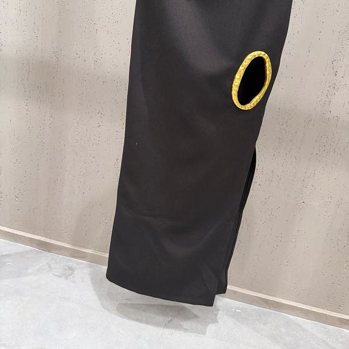 Halterneck Cutout Maxi Dress In Black