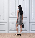 Dior Straight-Cut Short Dress Black and White