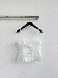 Chanel Floral Lace Cami Top with Scalloped Edge